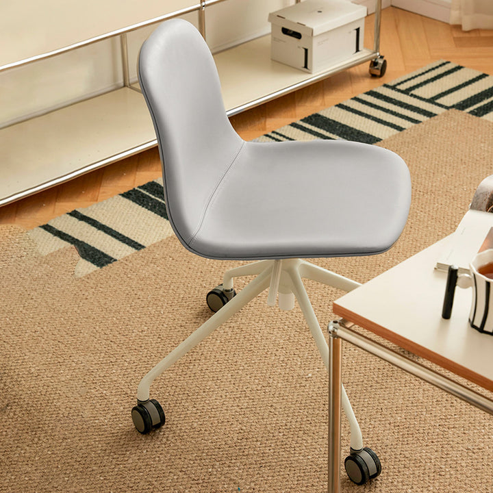Contemporary Nordic Ergonomic Microfiber Leather Liftable Desk Chair Backrest Tilt Caster For Home Office