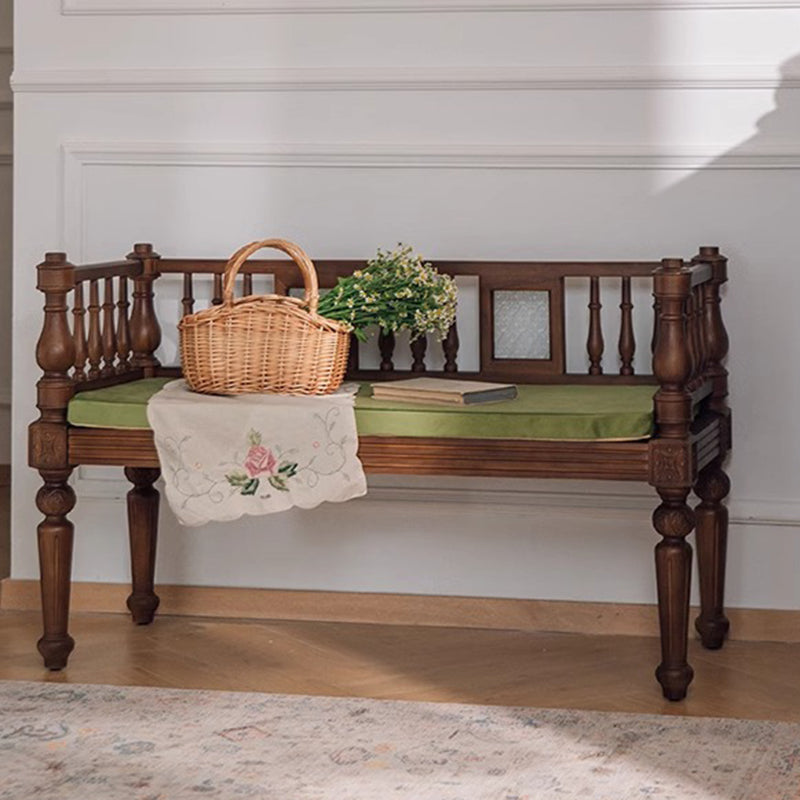 Traditioneller rechteckiger Esszimmerstuhl im Vintage-Stil aus Walnussholz mit stoffbezogener Rückenlehne für das Wohnzimmer 