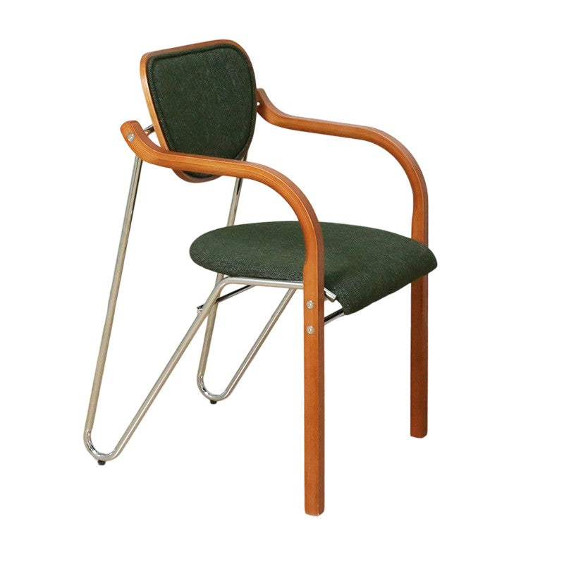 Modern Minimalist Solid Wood Sponge Padded Curved Dining Chair Backrest Armrest For Living Room