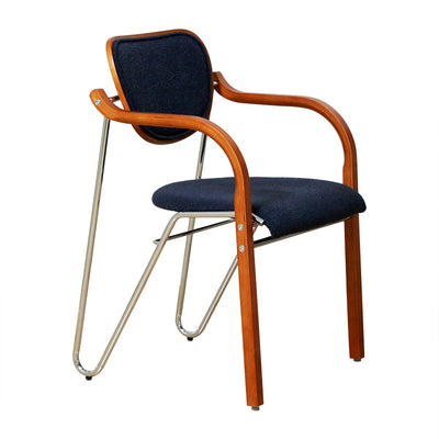 Modern Minimalist Solid Wood Sponge Padded Curved Dining Chair Backrest Armrest For Living Room