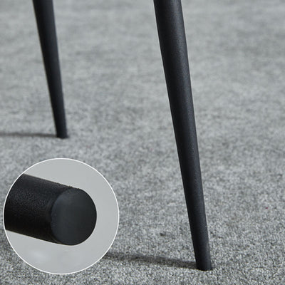 Modern Minimalist Nappa Leather Technical Fabric Carbon Steel Dining Chair Backrest Armless For Dining Room