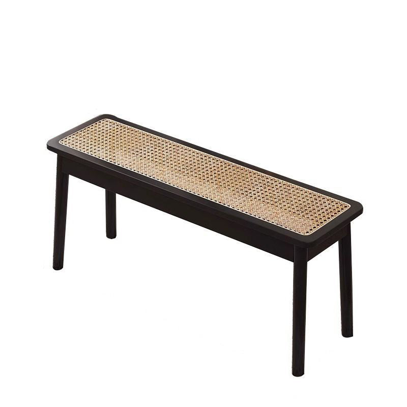 Moderner minimalistischer rechteckiger Esszimmerstuhl aus Kautschukholz mit Rattangeflecht-Optik für das Esszimmer 