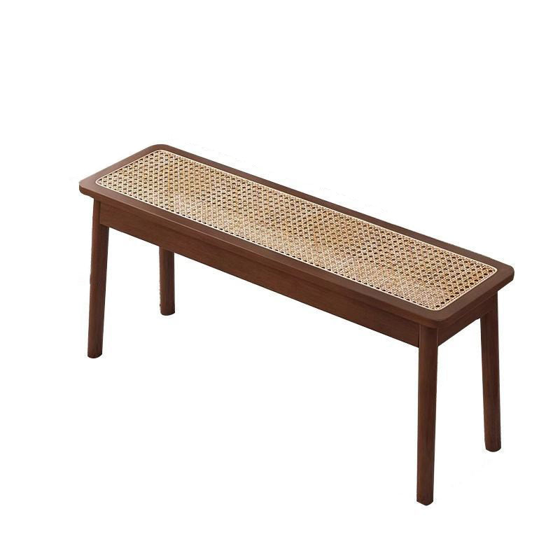 Moderner minimalistischer rechteckiger Esszimmerstuhl aus Kautschukholz mit Rattangeflecht-Optik für das Esszimmer 