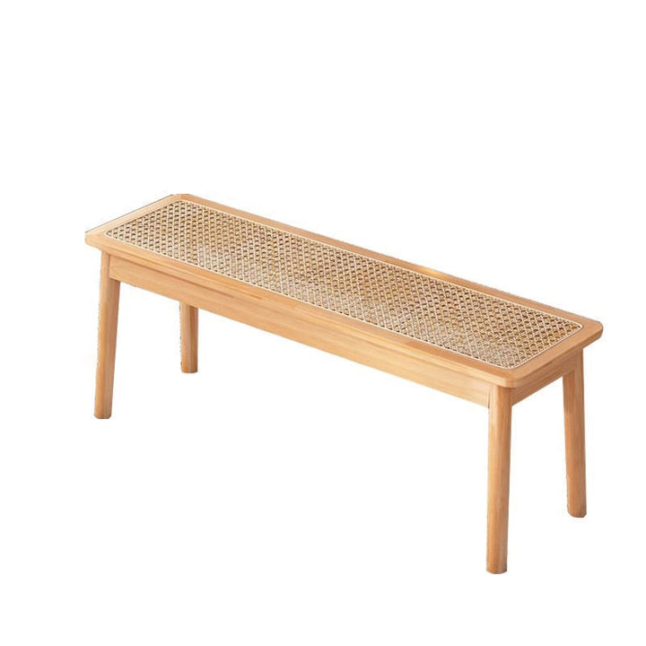 Moderner minimalistischer rechteckiger Esszimmerstuhl aus Kautschukholz mit Rattangeflecht-Optik für das Esszimmer 