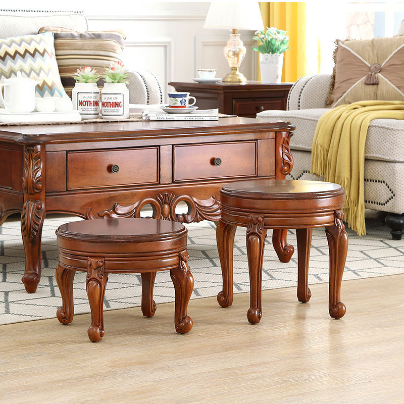Modern Minimalist Solid Wood Sponge Cushion Microfiber PU Synthetic Leather Low Stool For Living Room