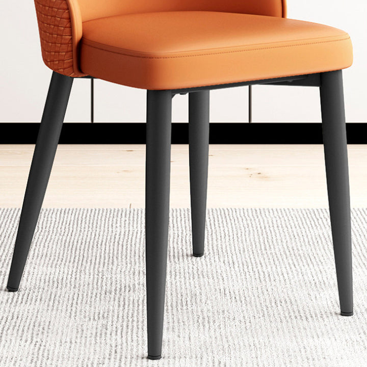 Chaise de salle à manger moderne minimaliste en cuir synthétique, éponge et fer, avec dossier, pour salle à manger 