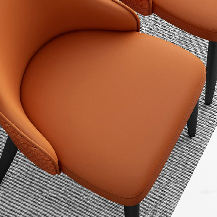 Chaise de salle à manger moderne minimaliste en cuir synthétique, éponge et fer, avec dossier, pour salle à manger 