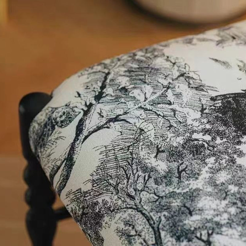 Traditional Vintage Rubberwood Fabric Upholstery Sponge Cushion Dining Chair Backrest For Dining Room