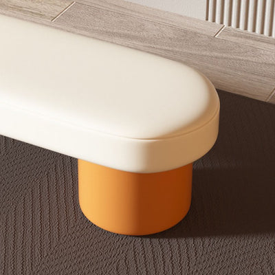 Modern Minimalist Rectangular Nappa Leather Solid Wood Multi-layer Board Sponge Low Stool For Dining Room