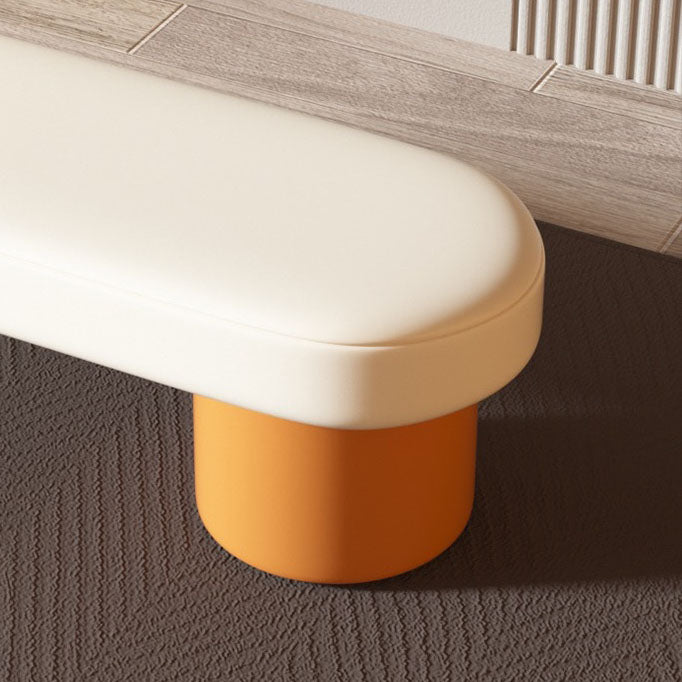 Modern Minimalist Rectangular Nappa Leather Solid Wood Multi-layer Board Sponge Low Stool For Dining Room
