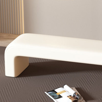 Modern Minimalist Rectangular Nappa Leather Solid Wood Multi-layer Board Sponge Low Stool For Dining Room
