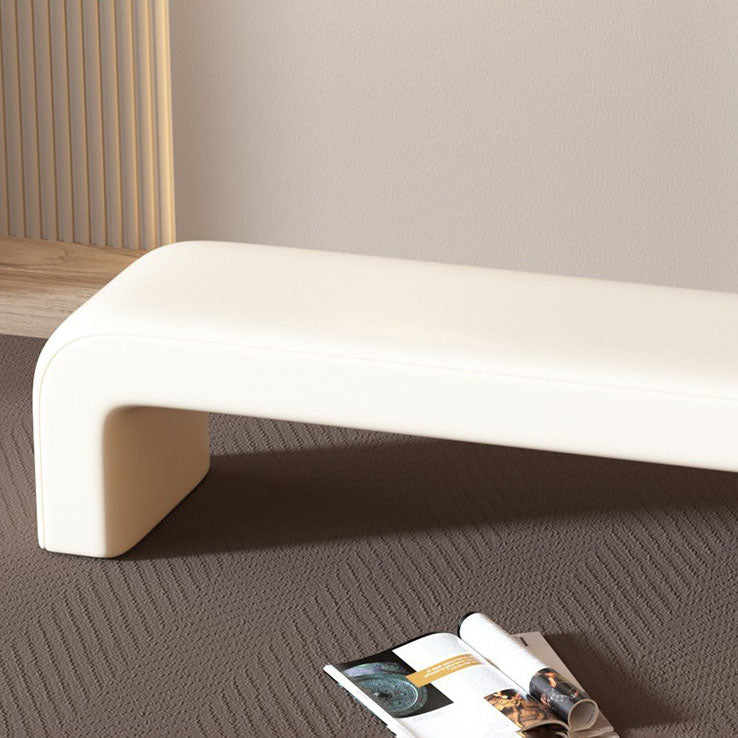 Modern Minimalist Rectangular Nappa Leather Solid Wood Multi-layer Board Sponge Low Stool For Dining Room
