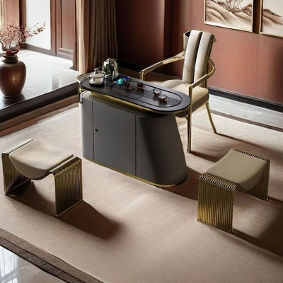 Modern Minimalist Rectangular PU Leather Sponge Cushion Iron Vanity Stool For Bedroom