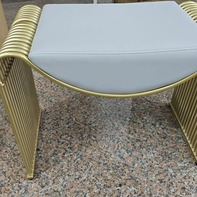 Modern Minimalist Rectangular PU Leather Sponge Cushion Iron Vanity Stool For Bedroom