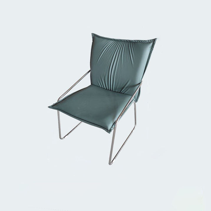 Modern Minimalist Rectangular Sponge Seat Cushion PU Leather Metal Dining Chair Backrest Armrest For Dining Room