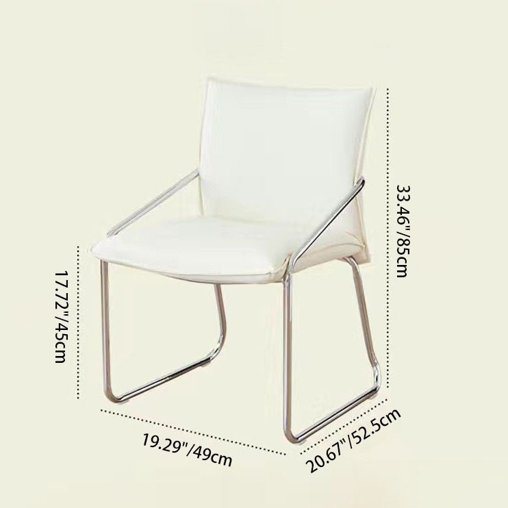 Modern Minimalist Rectangular Sponge Seat Cushion PU Leather Metal Dining Chair Backrest Armrest For Dining Room