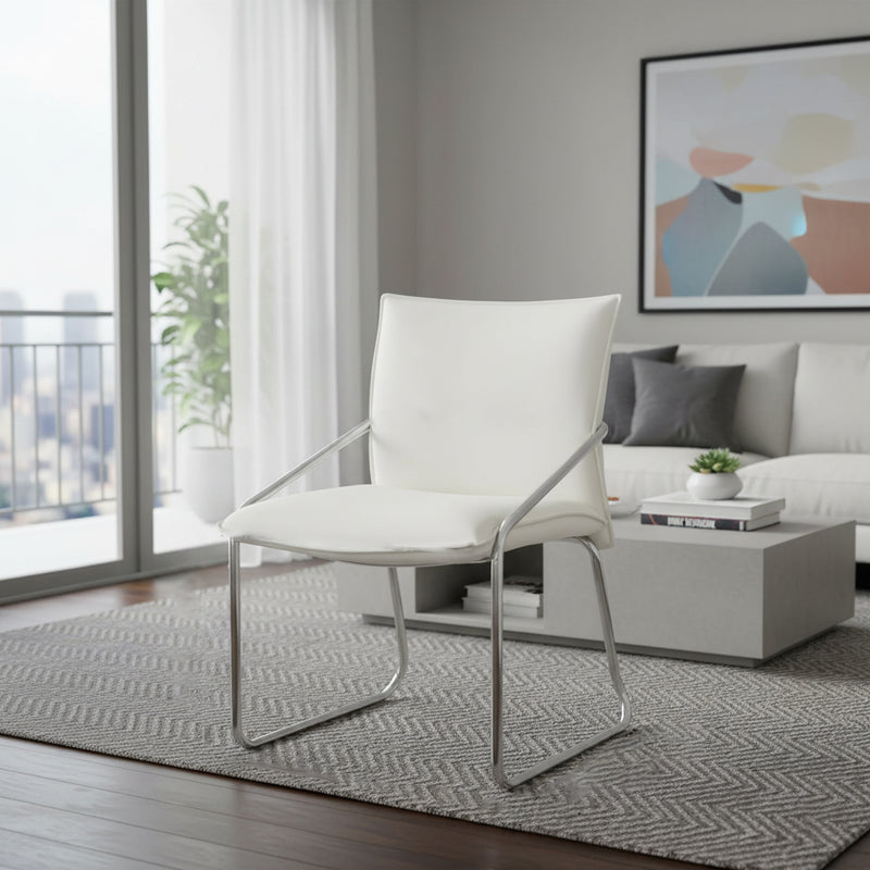 Modern Minimalist Rectangular Sponge Seat Cushion PU Leather Metal Dining Chair Backrest Armrest For Dining Room