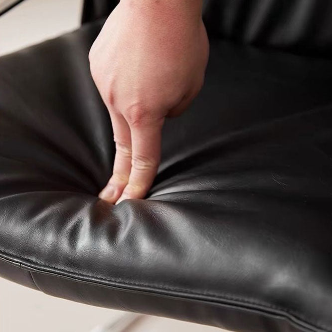 Modern Minimalist Rectangular Sponge Seat Cushion PU Leather Metal Dining Chair Backrest Armrest For Dining Room