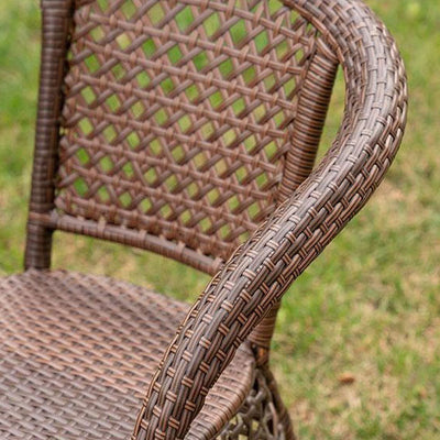 Modern Minimalist Curved Polyethylene Rattan-Look Outdoor Chair Backrest Armrest For Outdoor