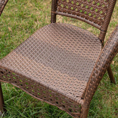 Modern Minimalist Curved Polyethylene Rattan-Look Outdoor Chair Backrest Armrest For Outdoor