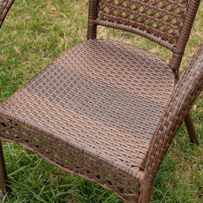 Modern Minimalist Curved Polyethylene Rattan-Look Outdoor Chair Backrest Armrest For Outdoor