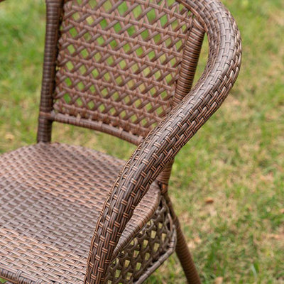 Modern Minimalist Curved Polyethylene Rattan-Look Outdoor Chair Backrest Armrest For Outdoor