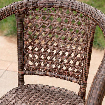 Modern Minimalist Curved Polyethylene Rattan-Look Outdoor Chair Backrest Armrest For Outdoor