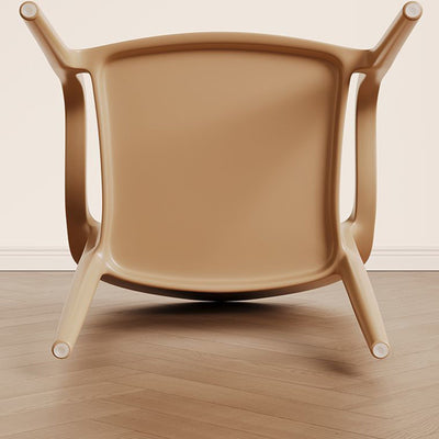 Modern Minimalist Square Seat Plastic Dining Chair Backrest Armrest For Dining Room