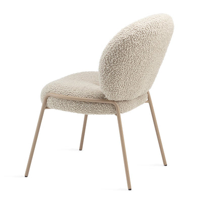 Modern Minimalist Oval Foam Cushion Lambswool Iron Dining Chair Backrest For Dining Room