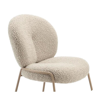 Modern Minimalist Oval Foam Cushion Lambswool Iron Dining Chair Backrest For Dining Room