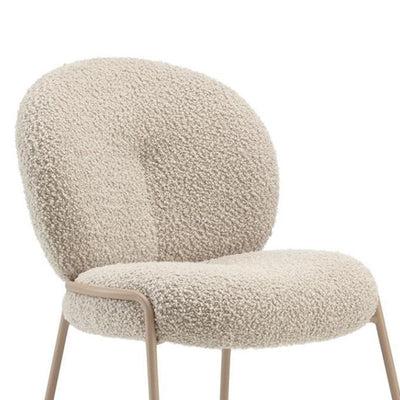 Modern Minimalist Oval Foam Cushion Lambswool Iron Dining Chair Backrest For Dining Room