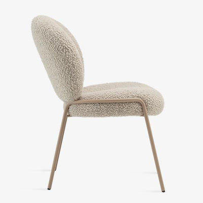 Modern Minimalist Oval Foam Cushion Lambswool Iron Dining Chair Backrest For Dining Room