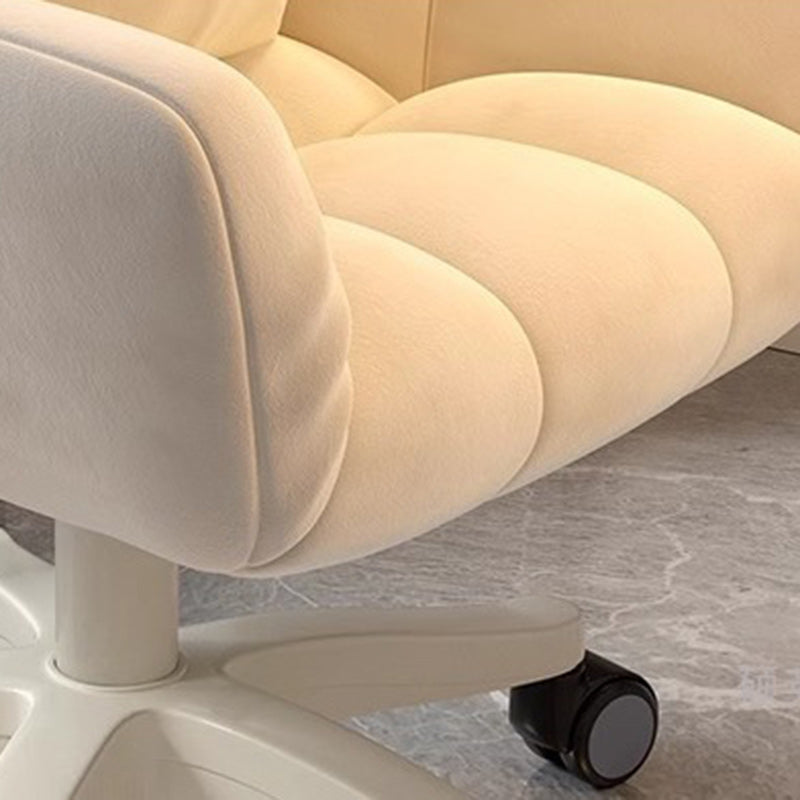 Modern Minimalist Curved Velvet Fabric Resin Frame Sponge Vanity Stool Backrest Armrest For Bedroom