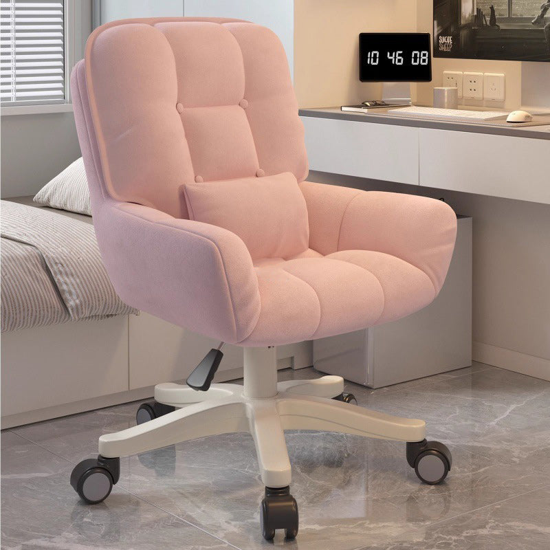 Modern Minimalist Curved Velvet Fabric Resin Frame Sponge Vanity Stool Backrest Armrest For Bedroom