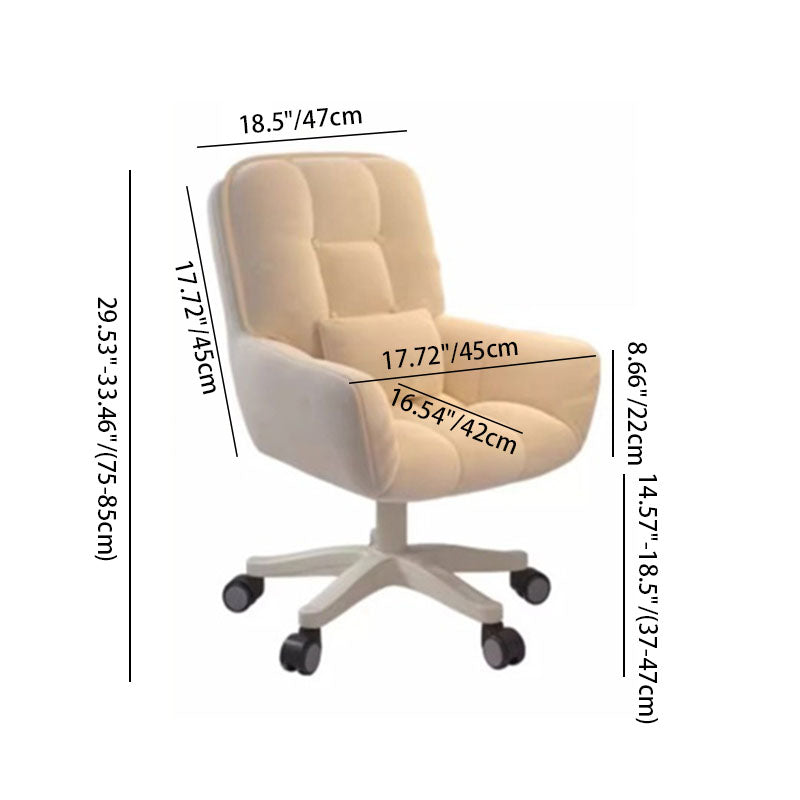 Modern Minimalist Curved Velvet Fabric Resin Frame Sponge Vanity Stool Backrest Armrest For Bedroom