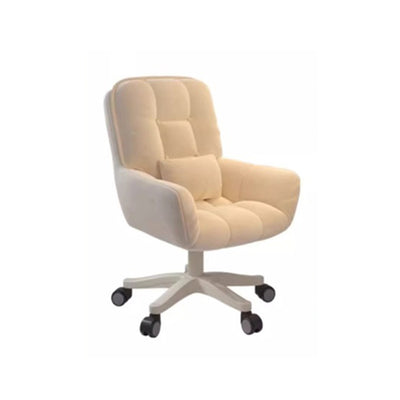 Modern Minimalist Curved Velvet Fabric Resin Frame Sponge Vanity Stool Backrest Armrest For Bedroom