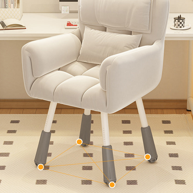 Modern Minimalist Rectangular Cushion Velvet Fabric Technical Fabric Metal Sponge Desk Chair Backrest Armrest For Home Office