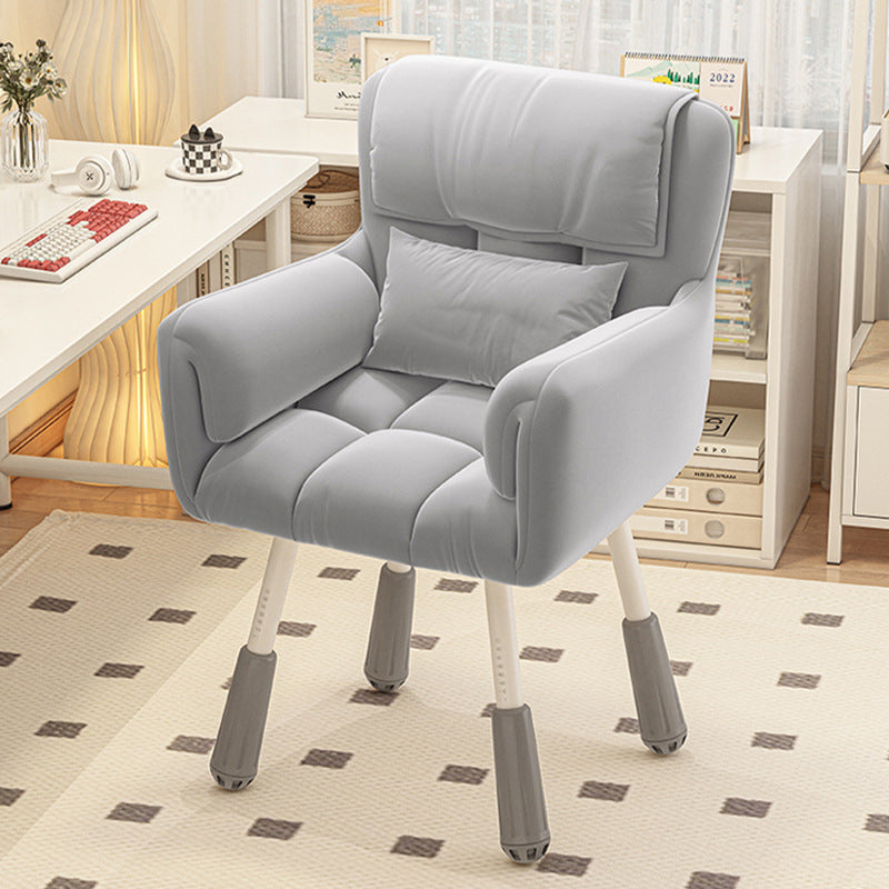 Modern Minimalist Rectangular Cushion Velvet Fabric Technical Fabric Metal Sponge Desk Chair Backrest Armrest For Home Office
