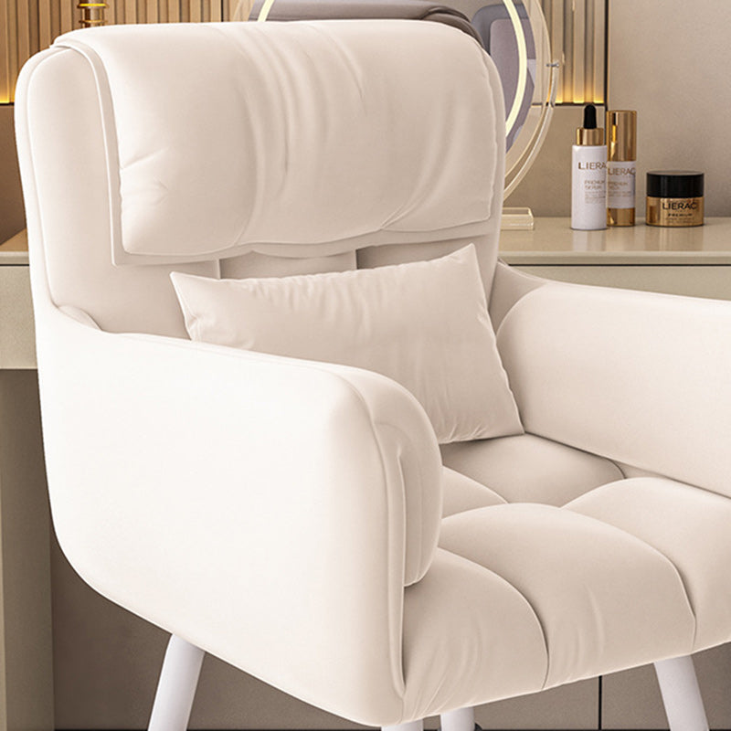 Modern Minimalist Rectangular Cushion Velvet Fabric Technical Fabric Metal Sponge Desk Chair Backrest Armrest For Home Office