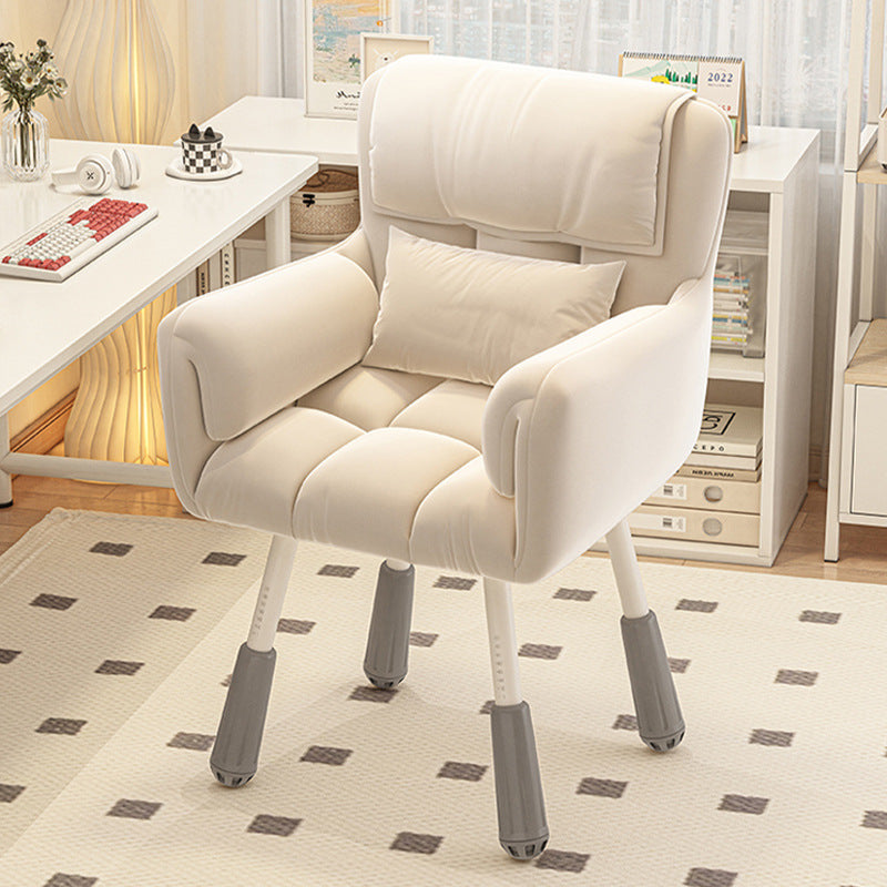 Modern Minimalist Rectangular Cushion Velvet Fabric Technical Fabric Metal Sponge Desk Chair Backrest Armrest For Home Office