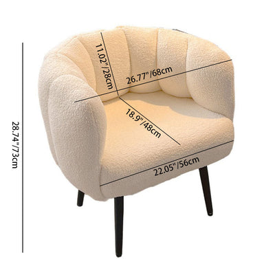 Modern Minimalist Curved Seat Cushion Lambswool Sponge Metal Vanity Stool Backrest Armrest For Bedroom