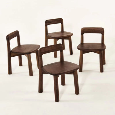 Modern Minimalist Rectangular Seating Solid Wood Low Stool Rounded Corners Backrest For Living Room