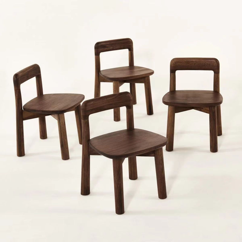 Modern Minimalist Rectangular Seating Solid Wood Low Stool Rounded Corners Backrest For Living Room