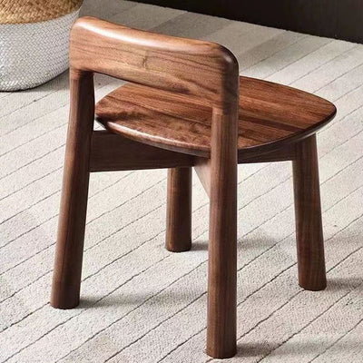 Modern Minimalist Rectangular Seating Solid Wood Low Stool Rounded Corners Backrest For Living Room