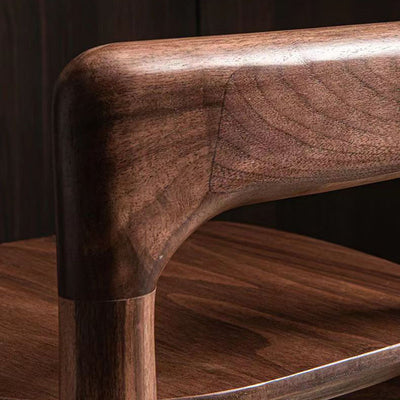 Modern Minimalist Rectangular Seating Solid Wood Low Stool Rounded Corners Backrest For Living Room