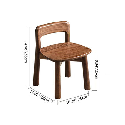 Modern Minimalist Rectangular Seating Solid Wood Low Stool Rounded Corners Backrest For Living Room