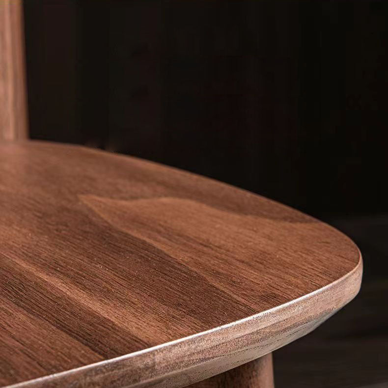 Modern Minimalist Rectangular Seating Solid Wood Low Stool Rounded Corners Backrest For Living Room