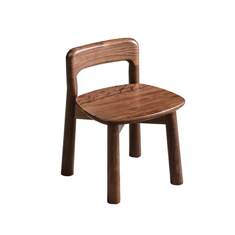 Modern Minimalist Rectangular Seating Solid Wood Low Stool Rounded Corners Backrest For Living Room