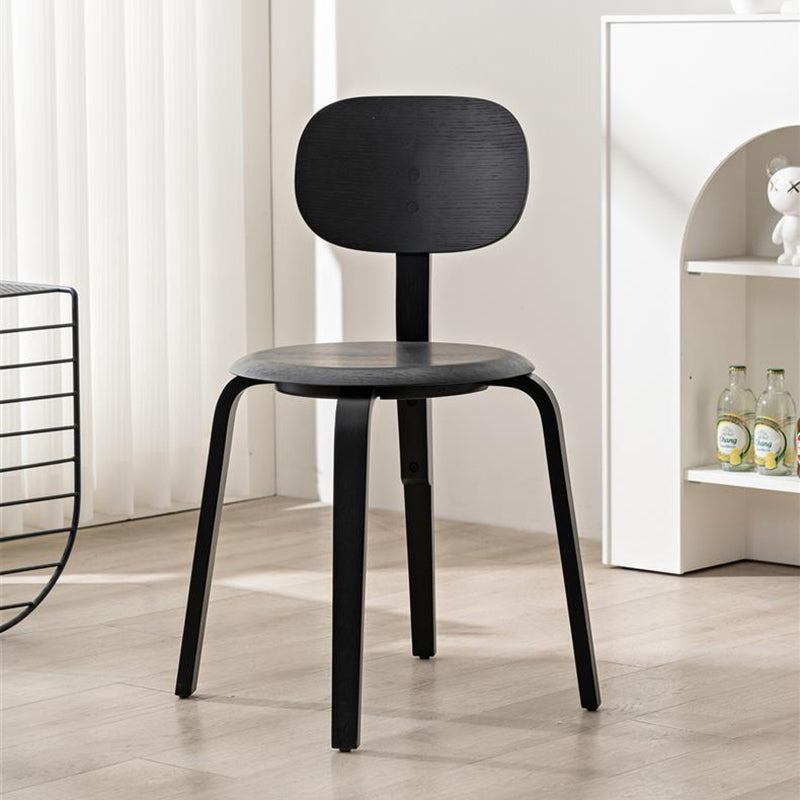 Modern Minimalist Round Seat Solid Wood Dining Chair Backrest For Dining Room