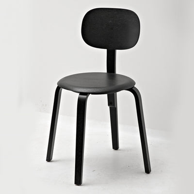 Modern Minimalist Round Seat Solid Wood Dining Chair Backrest For Dining Room